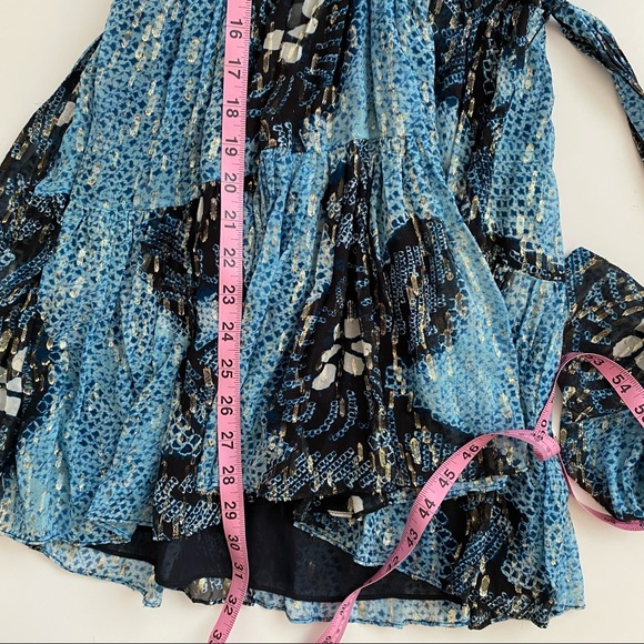 Ulla Johnson || Noemi Shibori Silk Mini Dress Blue 2 - Picture 6 of 7